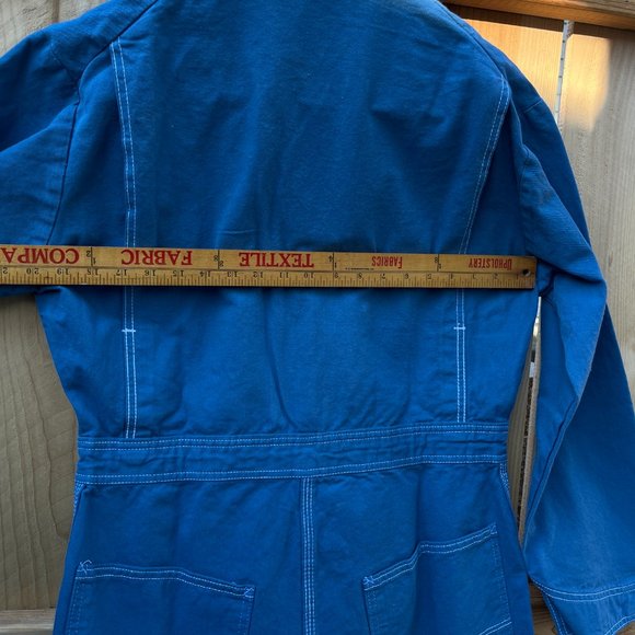 Vintage Pointer Brand Blue Indigo Overdye Chore Jacket Coat Duck Canvas USA - SM - Picture 11 of 14